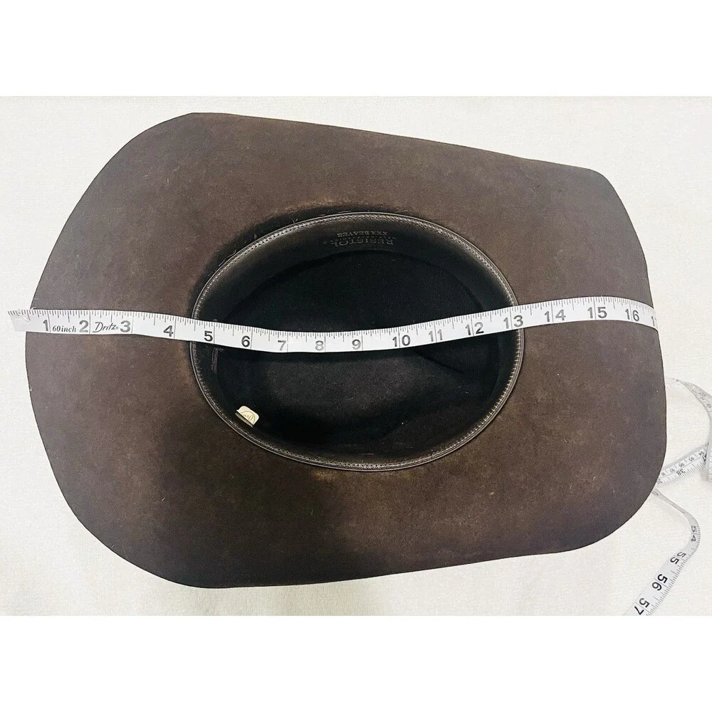 Vintage Resistol XXX Beaver Cowboy Hat Brown Western Self Conforming Long Oval